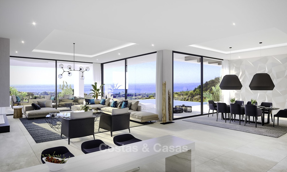 Nieuwe modern-eigentijdse villa's te koop, panoramisch uitzicht op zee, op de New Golden Mile tussen Marbella en Estepona 13985