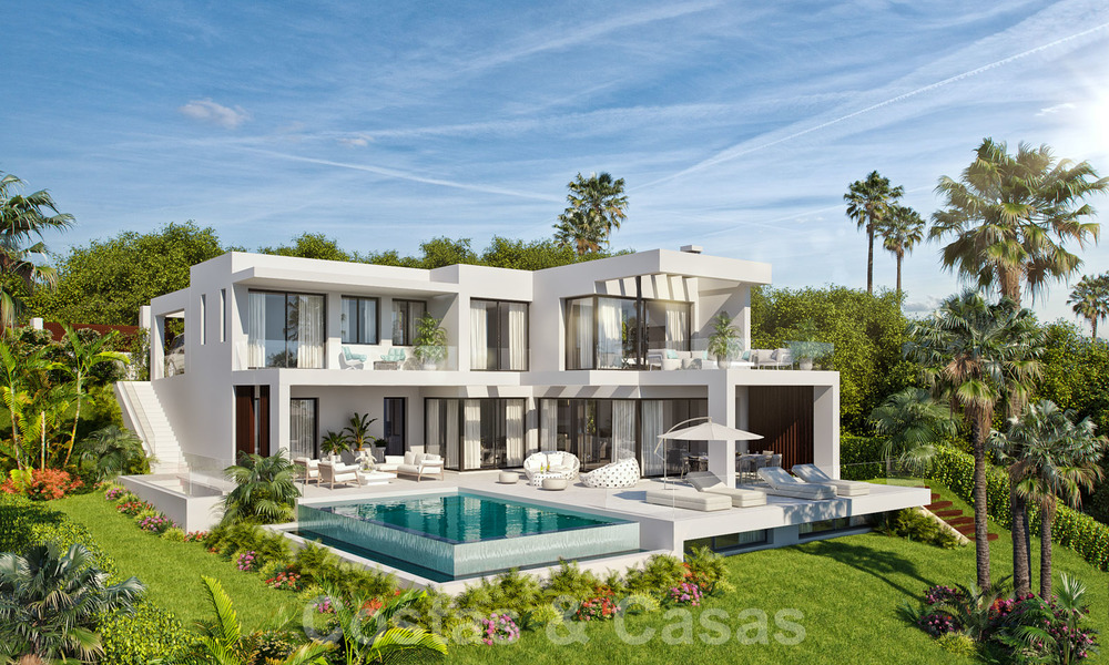 Nieuwe modern-eigentijdse villa's te koop, panoramisch uitzicht op zee, op de New Golden Mile tussen Marbella en Estepona 19651