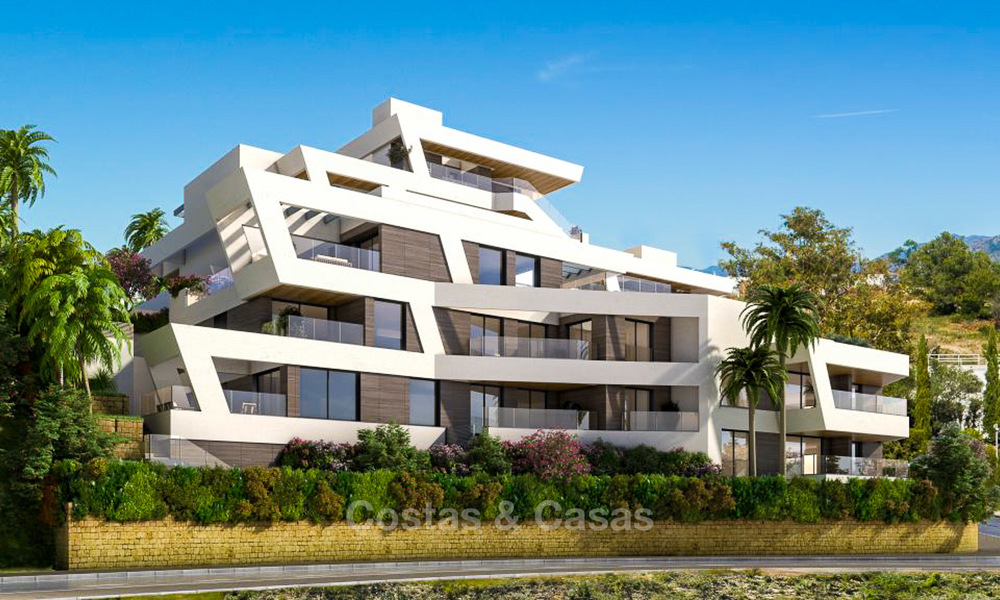 Nieuwe moderne luxe appartementen met zeezicht te koop, Marbella. Op loopafstand van golf en strand. 5121