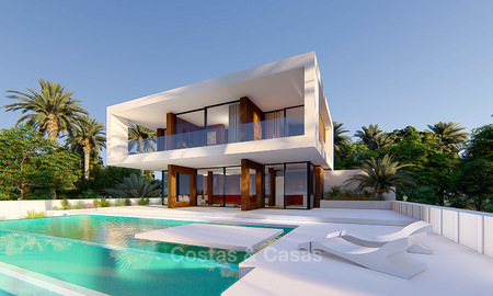 Nieuwe, moderne luxe villa te koop, uitzicht op zee en golf, Estepona. 5612