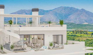 Nieuwe, avant-garde golf appartementen en schakelvilla’s te koop, adembenemend uitzicht op zee, Casares, Costa del Sol 5724 