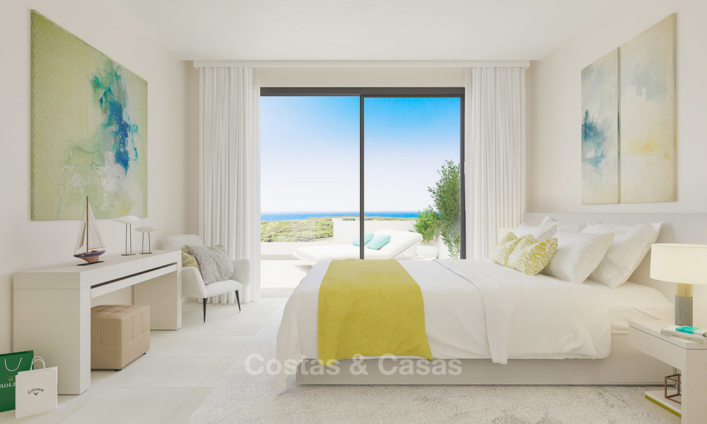 Nieuwe, avant-garde golf appartementen en schakelvilla’s te koop, adembenemend uitzicht op zee, Casares, Costa del Sol 5727