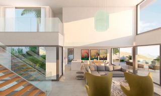 Ruime en moderne nieuwe luxe villa's te koop, in een prestigieus golfresort en met panoramisch uitzicht op zee, Benahavis - Marbella 5913 