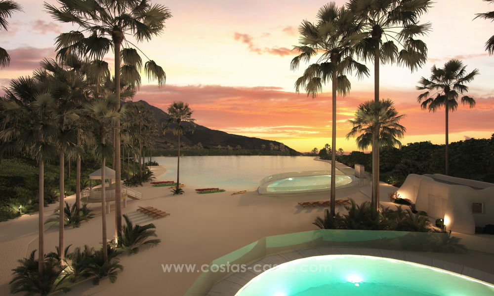 Moderne luxe appartementen te koop, in een exclusief complex met privé lagune, Casares, Costa del Sol 20048