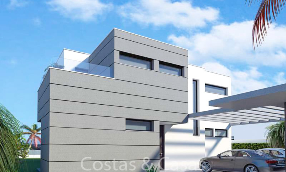 Aantrekkelijke nieuwe moderne luxe villa's te koop, met uitzicht op zee en golf, Manilva, Costa del Sol 6296