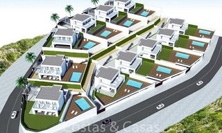 Aantrekkelijke nieuwe moderne luxe villa's te koop, met uitzicht op zee en golf, Manilva, Costa del Sol 6297 