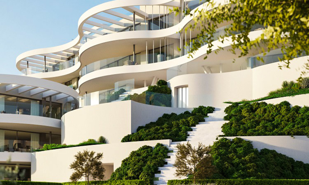 Prachtige nieuwe eigentijdse luxe appartementen te koop, met een uitzonderlijk uitzicht op zee, golf en bergen, Benahavis - Marbella 6320