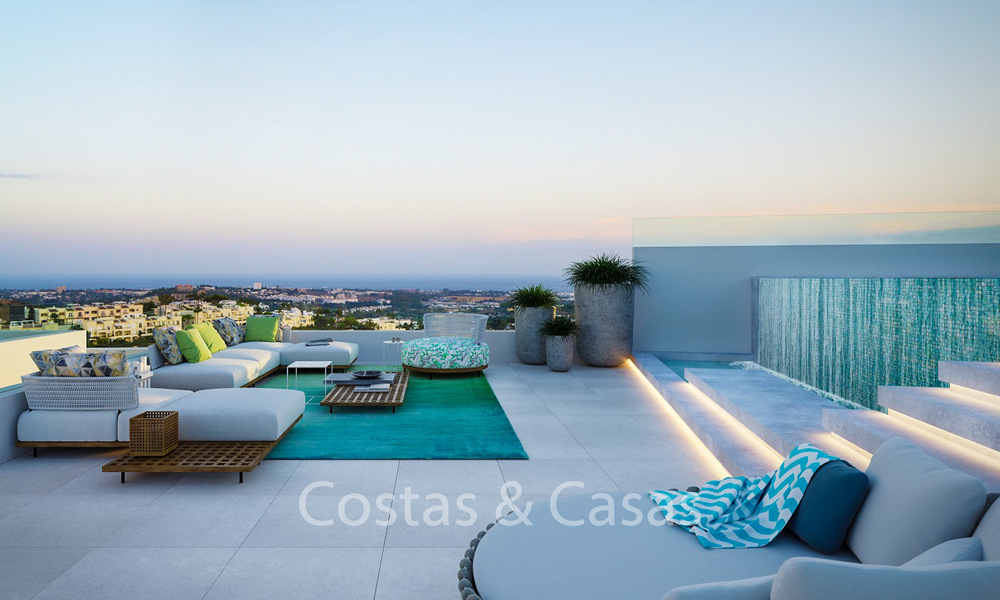 Prachtige nieuwe eigentijdse luxe appartementen te koop, met een uitzonderlijk uitzicht op zee, golf en bergen, Benahavis - Marbella 6321