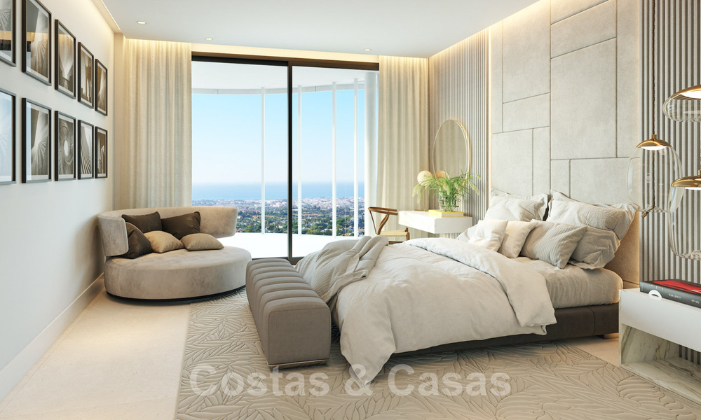Prachtige nieuwe eigentijdse luxe appartementen te koop, met een uitzonderlijk uitzicht op zee, golf en bergen, Benahavis - Marbella 31097