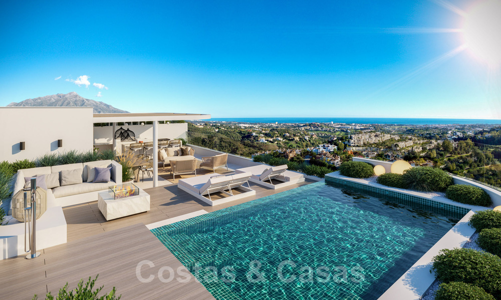 Prachtige nieuwe eigentijdse luxe appartementen te koop, met een uitzonderlijk uitzicht op zee, golf en bergen, Benahavis - Marbella 37298