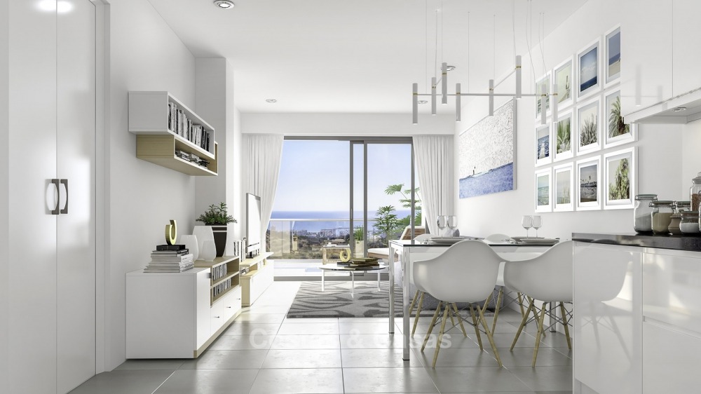 Aantrekkelijke nieuwe appartementen met uitzicht op zee en golf te koop, op loopafstand van het strand, Manilva - Costa del Sol 11134