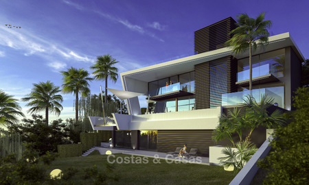 Kavel + moderne nieuwe luxe villa met panoramisch zeezicht te koop, Marbella 19344
