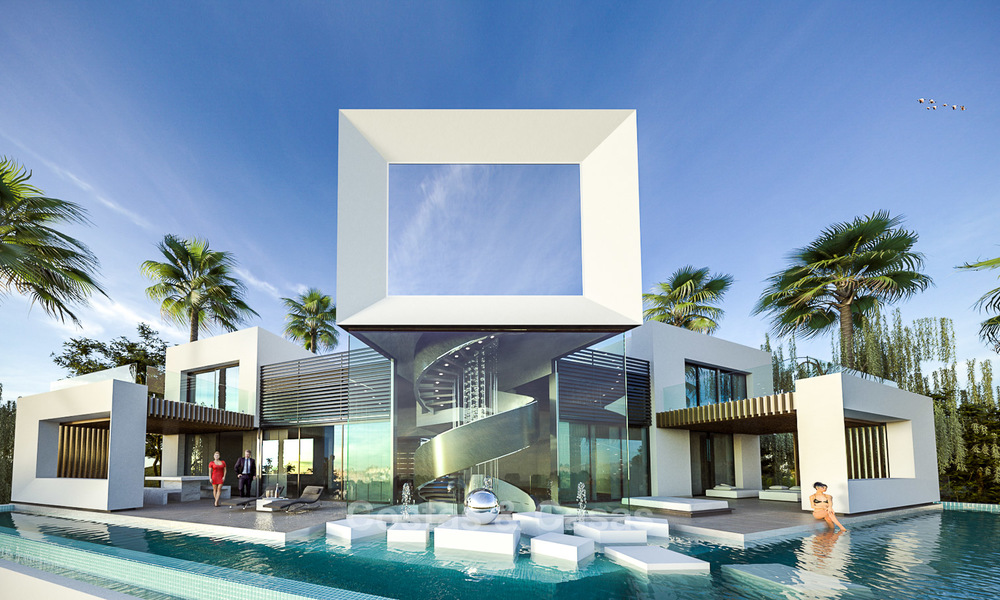 Indrukwekkende minimalistische nieuwbouw villa met panoramisch zeezicht te koop, Marbella 7441