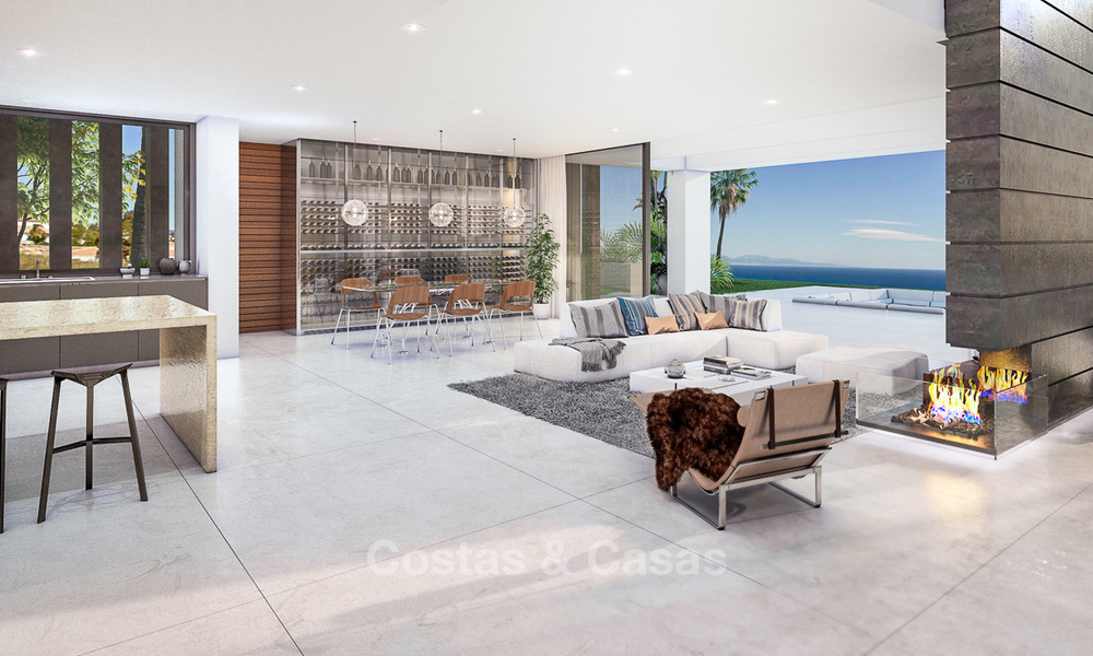 Moderne nieuwbouw luxe villa met panoramisch zeezicht te koop, nabij strand, Manilva, Costa del Sol 7301