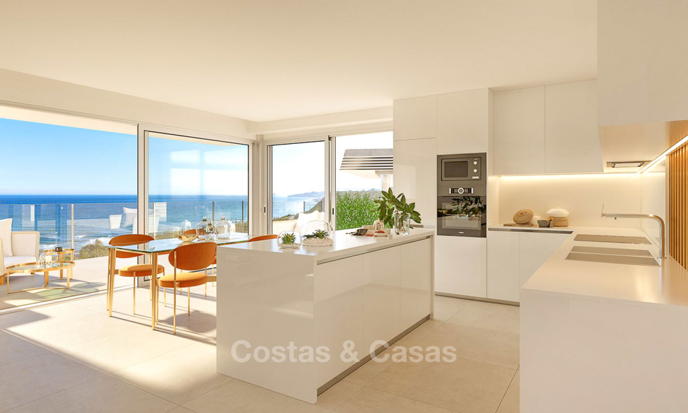 Prachtige nieuwe eigentijdse schakelvilla´s met uitzicht op zee te koop, in een prestigieus resort - Mijas Costa, Costa del Sol 7619