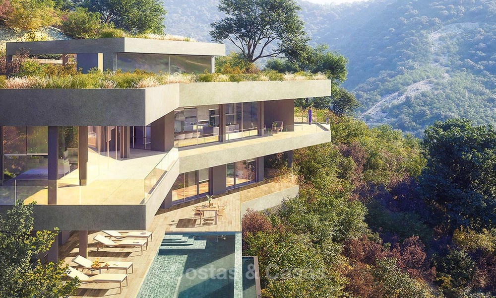 Oogstrelende nieuwe moderne villa met adembenemend uitzicht op zee en de vallei te koop - Benahavis, Marbella 7642