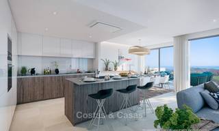 Nieuwe moderne frontline golf appartementen met uitzicht op zee te koop in een luxe resort in Mijas, Costa del Sol. Instapklaar! Laatste penthouses! 7788 