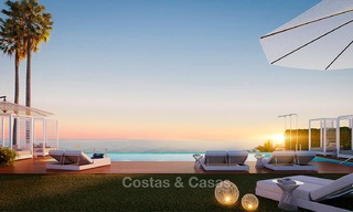 Nieuwe moderne frontline golf appartementen met uitzicht op zee te koop in een luxe resort in Mijas, Costa del Sol. Instapklaar! Laatste penthouses! 8957 