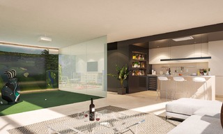 Nieuwe moderne frontline golf appartementen met uitzicht op zee te koop in een luxe resort in Mijas, Costa del Sol. Instapklaar! Laatste penthouses! 8963 