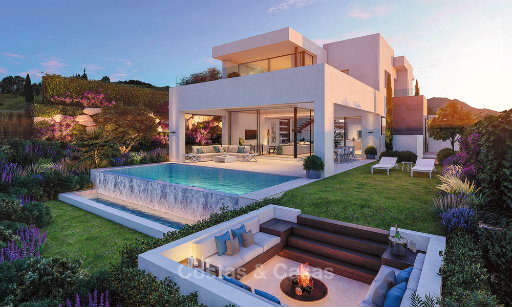 Luxueuze en moderne eerstelijn golf villa's met panoramisch uitzicht op zee en bergen te koop, Estepona 7926