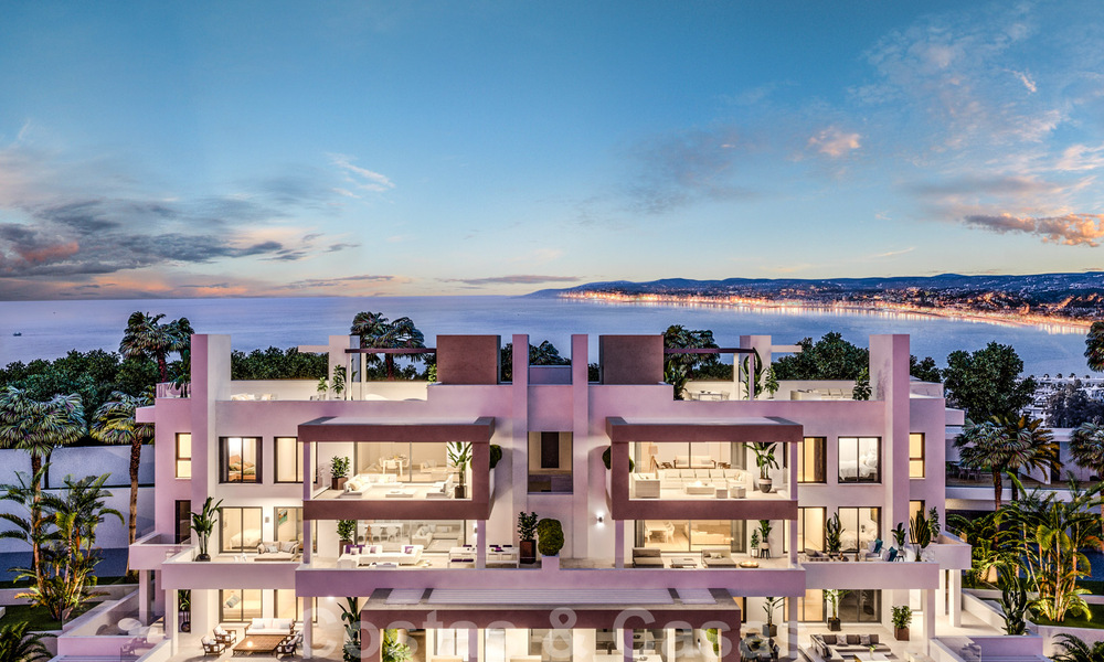 Elegante en ruime nieuwe appartementen te koop, op loopafstand van strand en voorzieningen, met zeezicht, Estepona 31371