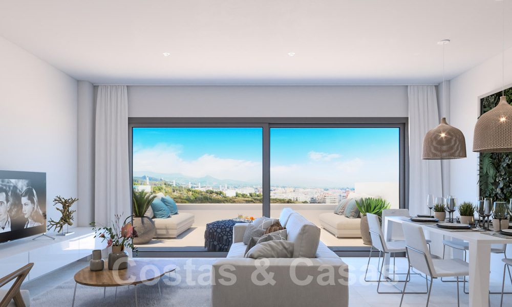 Elegante en ruime nieuwe appartementen te koop, op loopafstand van strand en voorzieningen, met zeezicht, Estepona 31386