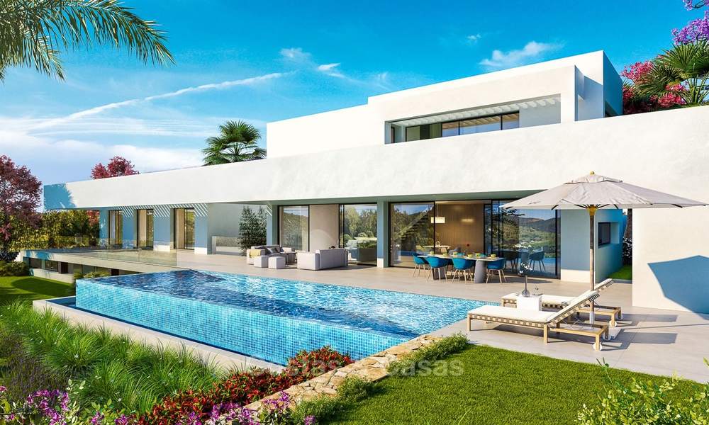 Oogstrelende luxe designer villa met prachtig uitzicht op zee te koop, in een golf resort, klaar om in te trekken - Benahavis, Marbella 8466