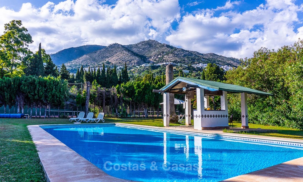 Uniek aanbod! Prachtig landgoed van 5 villa's op een groot perceel te koop, met zeezicht - Mijas, Costa del Sol 9070