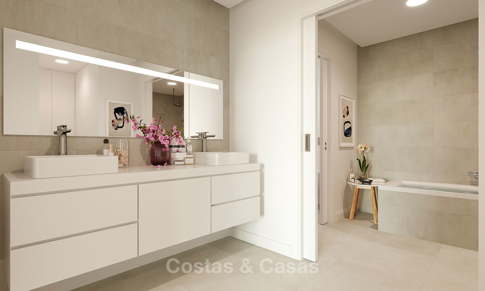 Nieuwe, moderne half vrijstaande villa's met prachtig zeezicht te koop, eerste lijn golf, Sotogrande, Costa del Sol 9933