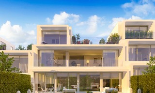 Nieuwe, moderne half vrijstaande villa's met prachtig zeezicht te koop, eerste lijn golf, Sotogrande, Costa del Sol 9948 
