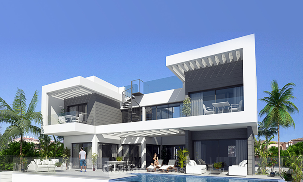 Prachtige nieuwe moderne eigentijdse luxe villa's met zeezicht te koop - Mijas, Costa del Sol 9959