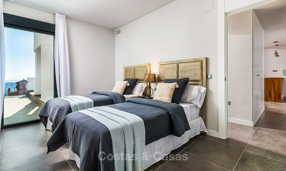 Ruime, moderne luxe appartementen in een nieuw wellness resort te koop, onbelemmerd zeezicht, Manilva, Costa del Sol 10108