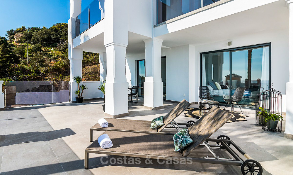 Ruime, moderne luxe appartementen in een nieuw wellness resort te koop, onbelemmerd zeezicht, Manilva, Costa del Sol 10110