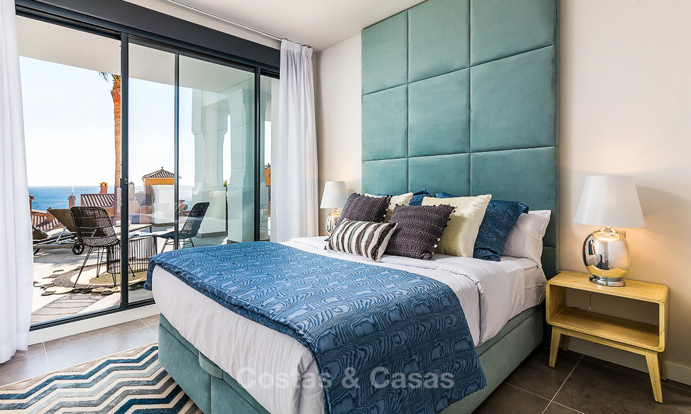 Ruime, moderne luxe appartementen in een nieuw wellness resort te koop, onbelemmerd zeezicht, Manilva, Costa del Sol 10112