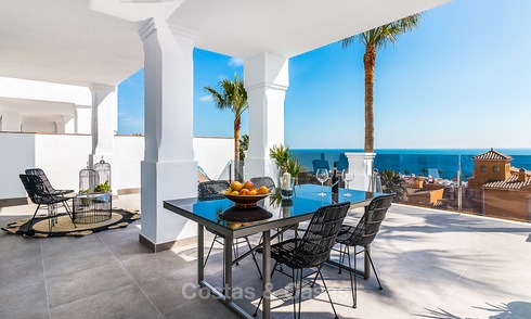 Ruime, moderne luxe appartementen in een nieuw wellness resort te koop, onbelemmerd zeezicht, Manilva, Costa del Sol 10118