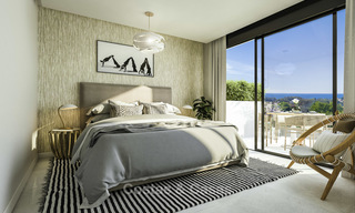 Gloednieuwe moderne luxe appartementen met prachtig zeezicht koop, eerstelijns golf positie, Marbella 11608 