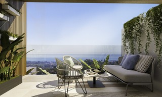 Nieuwe, moderne halfvrijstaande luxewoningen met prachtig zeezicht te koop in de Golfvallei, Benahavis, Marbella 12977 