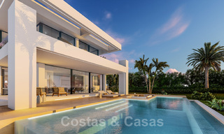 Gloednieuwe moderne eigentijdse luxe villa's te koop, direct aan de golfbaan op de New Golden Mile, tussen Marbella en Estepona 33618 