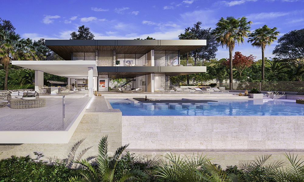 Nieuwe modern-hedendaagse luxe villa met panoramisch zeezicht te koop, in een exclusief golf resort in Marbella - Benahavis 14866