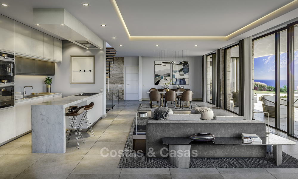 Oogstrelende nieuwe modern-hedendaagse luxe villa met zeezicht te koop in een stijlvol golfcomplex in Mijas, Costa del Sol 16353