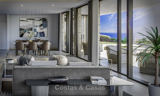 Oogstrelende nieuwe modern-hedendaagse luxe villa met zeezicht te koop in een stijlvol golfcomplex in Mijas, Costa del Sol 16354 