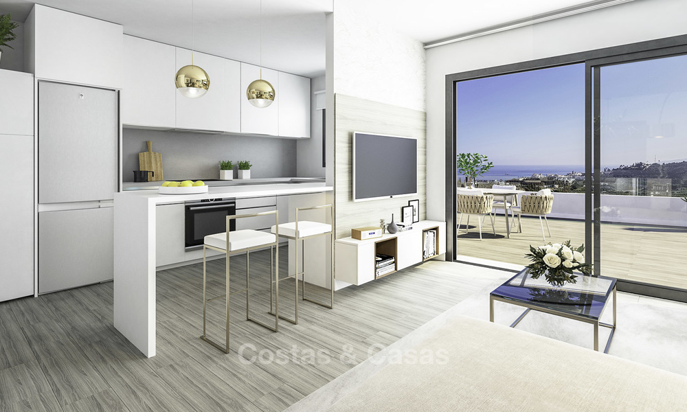Elegante nieuwe eigentijdse appartementen en penthouses met adembenemend zeezicht te koop in Estepona 14999