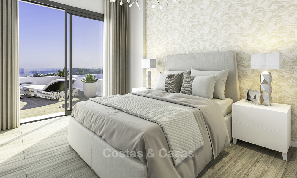 Elegante nieuwe eigentijdse appartementen en penthouses met adembenemend zeezicht te koop in Estepona 15000