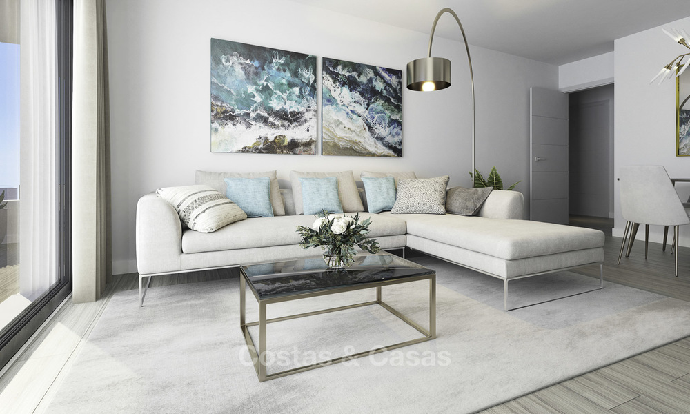 Elegante nieuwe eigentijdse appartementen en penthouses met adembenemend zeezicht te koop in Estepona 15002