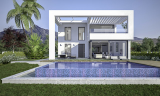 Gloednieuwe exclusieve villa's in eigentijdse stijl te koop, met prachtig uitzicht op zee en de bergen, Mijas, Costa del Sol 15193 