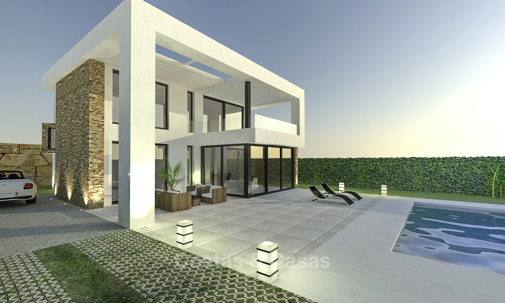 Gloednieuwe exclusieve villa's in eigentijdse stijl te koop, met prachtig uitzicht op zee en de bergen, Mijas, Costa del Sol 15207