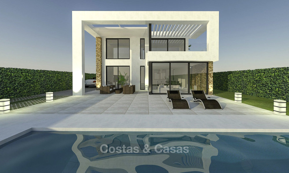 Gloednieuwe exclusieve villa's in eigentijdse stijl te koop, met prachtig uitzicht op zee en de bergen, Mijas, Costa del Sol 15209