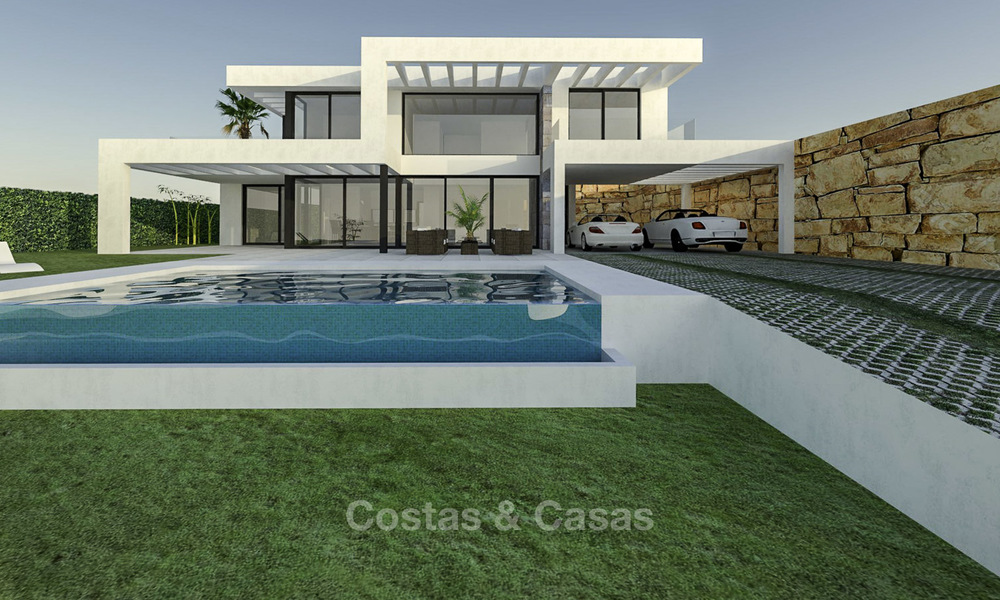 Gloednieuwe exclusieve villa's in eigentijdse stijl te koop, met prachtig uitzicht op zee en de bergen, Mijas, Costa del Sol 15214