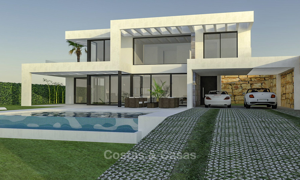 Gloednieuwe exclusieve villa's in eigentijdse stijl te koop, met prachtig uitzicht op zee en de bergen, Mijas, Costa del Sol 15213