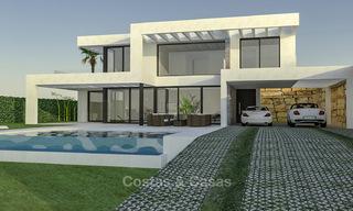 Gloednieuwe exclusieve villa's in eigentijdse stijl te koop, met prachtig uitzicht op zee en de bergen, Mijas, Costa del Sol 15213 